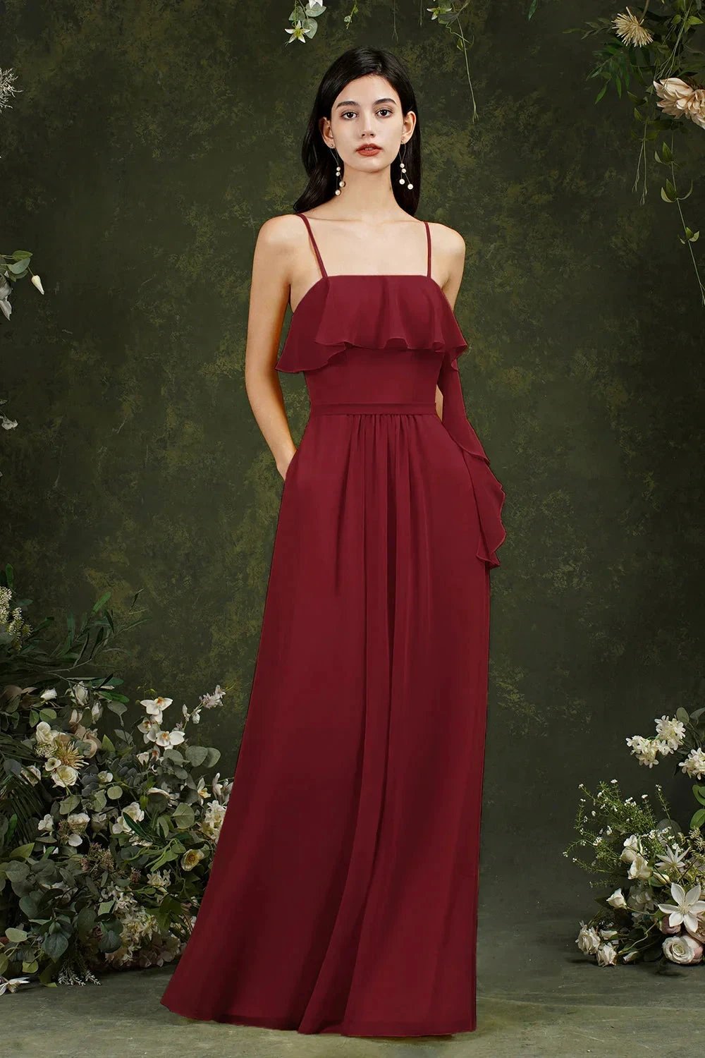 Spaghetti Strapes Split Front Aline Tulle Long Prom dress by misshow.com