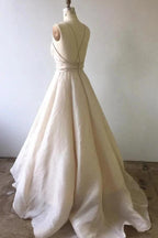 Spaghetti Straps Ivory Long Wedding Dress with Criss Back WD210 by pgmdress