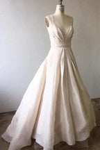 Spaghetti Straps Ivory Long Wedding Dress with Criss Back WD210 by pgmdress
