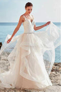 Spaghetti Straps Neckline A-Line Wedding Dress With Beaded WD195 by pgmdress