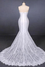 Spaghetti Straps Pretty Mermaid with Appliques Lace Beach Elegant Wedding Dresses by misshow.com