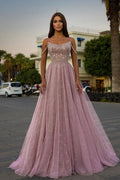 Sparkly Aline Spaghetti Strapes Floor-Length Prom Dress by misshow.com