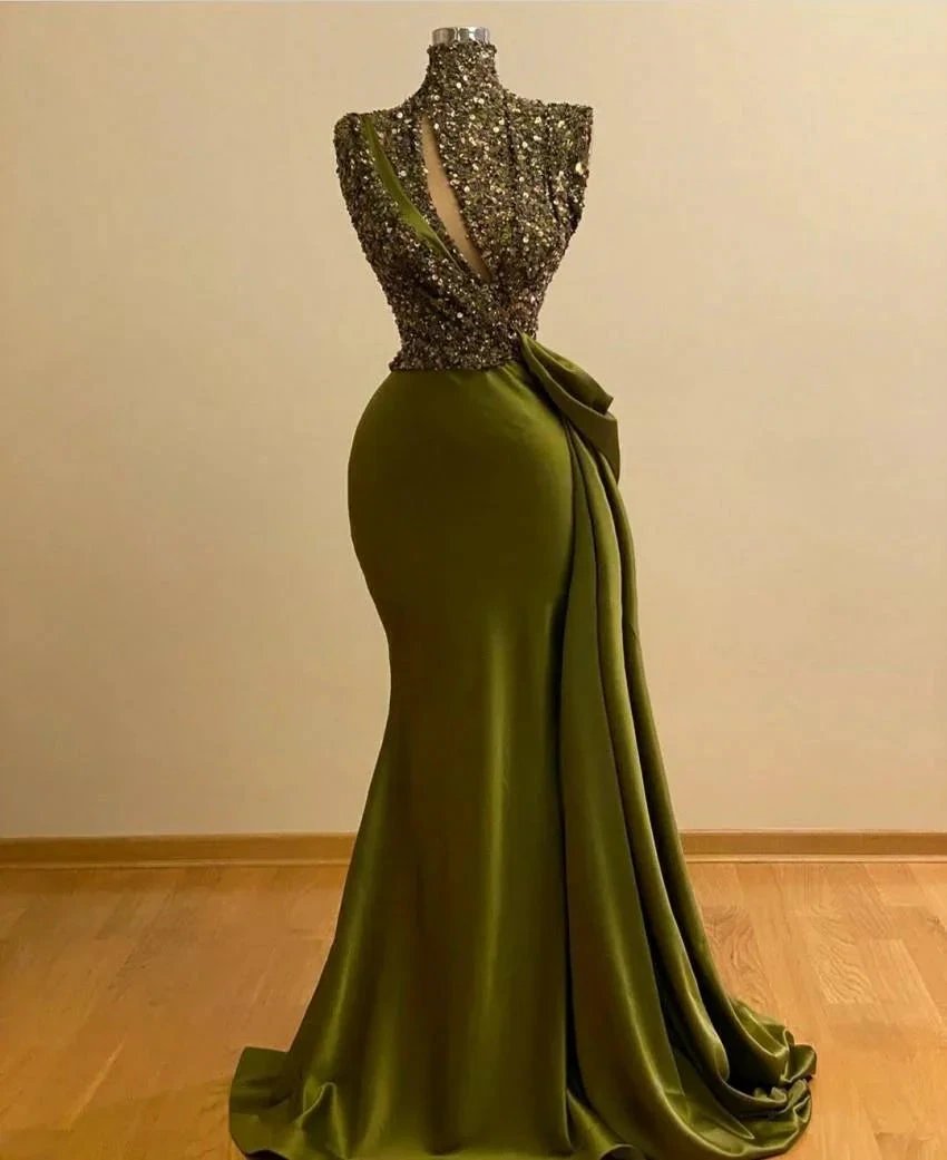Sparkly Green Sequins Mermaid Prom Dresses by misshow.com