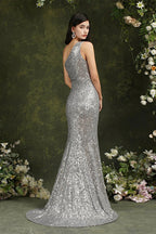 Sparkly One Shoulder Sequins Mermaid Floor-length Bridesmaid/Prom Dress With Side Slit by misshow.com