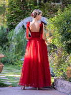 Corset Dotted Tulle Maxi Length Prom Dress by KissProm