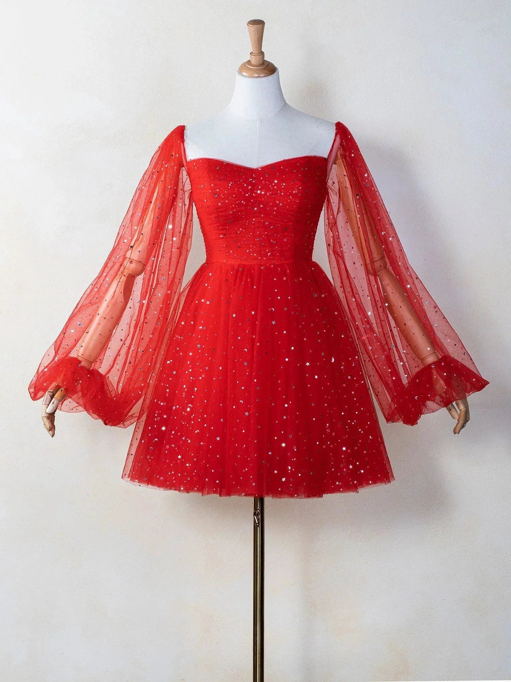 Sweetheart Neck Starlit Cloud Mini Length Dress by Anne of Brittany