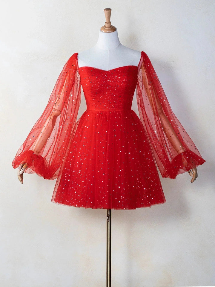 Sweetheart Neck Starlit Cloud Mini Length Dress by Anne of Brittany