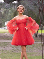 Sweetheart Neck Starlit Cloud Mini Length Dress by Anne of Brittany