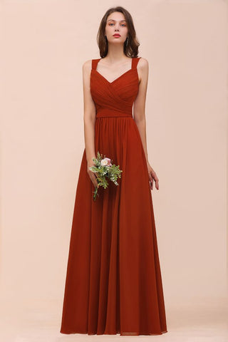 Vestido de noche ajustado con tirantes hasta el suelo para novia y dama de honor