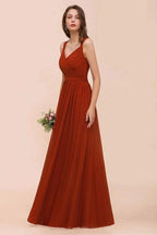 Strap Slim Floor Length Evening Dress for Bride Bridesmaid Dress by misshow.com