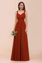 Strap Slim Floor Length Evening Dress for Bride Bridesmaid Dress by misshow.com