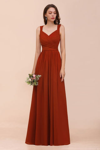 Vestido de noche ajustado con tirantes hasta el suelo para novia y dama de honor