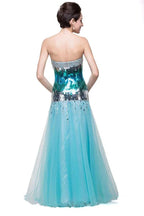 Strapless Floor-length Mermaid Tulle Sequins Porm Dresses by misshow.com