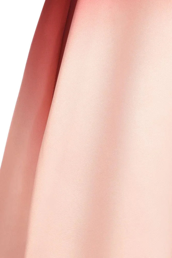 Abito corto da festa in raso sfumato senza spalline, lunghezza al ginocchio, abito per il ritorno a casa