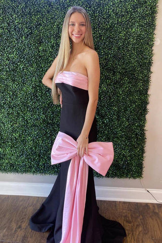 Darlene | Strapless Mermaid Sheath Long Prom Dress with Side Bow