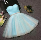 Strapless Sweetheart Neck Homecoming Dress Blush Pink Short Prom Dresses PD304 by pgmdress