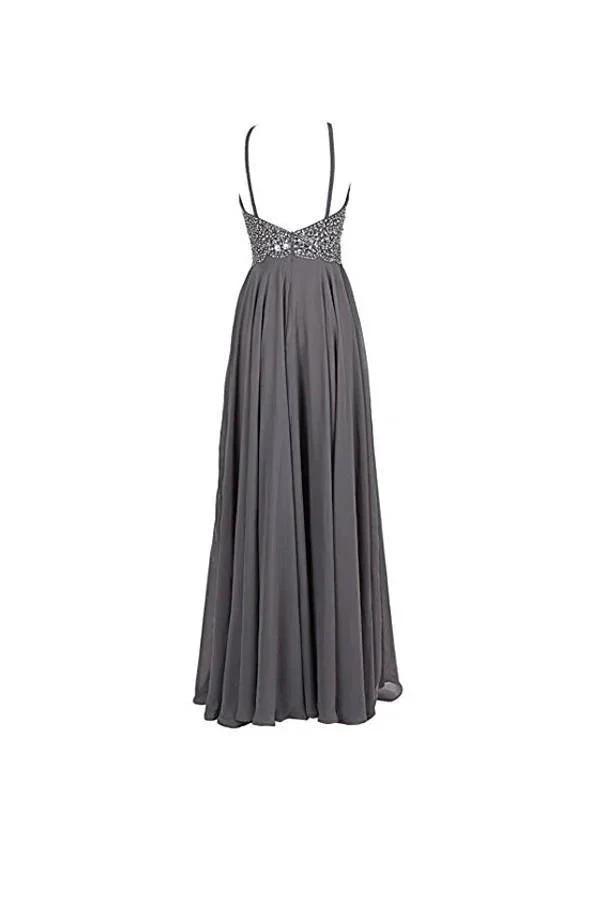 Straps Formal Gowns Beading Prom Evening Dresses Backless PG263 by pgmdress