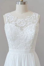 Straps Lace A-line Boho Wedding Dress by BIZTUNNEL