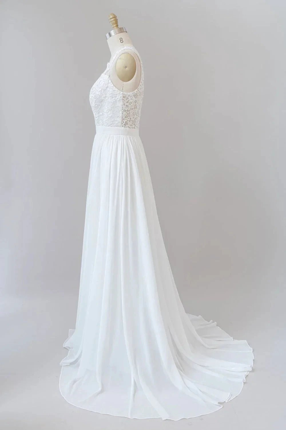 Straps Lace A-line Boho Wedding Dress by BIZTUNNEL