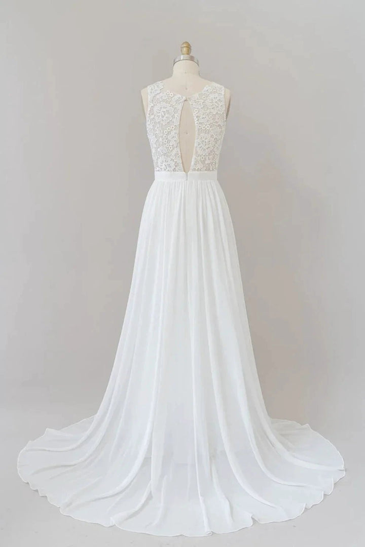 Straps Lace A-line Boho Wedding Dress by BIZTUNNEL