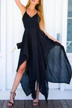Straps V Neck Burgundy High Low Party Dress Homecoming Dresses PD310 by pgmdress