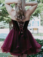 Stylish Short A-Line Sweetheart Lace-up Tulle Prom Dress by BIZTUNNEL