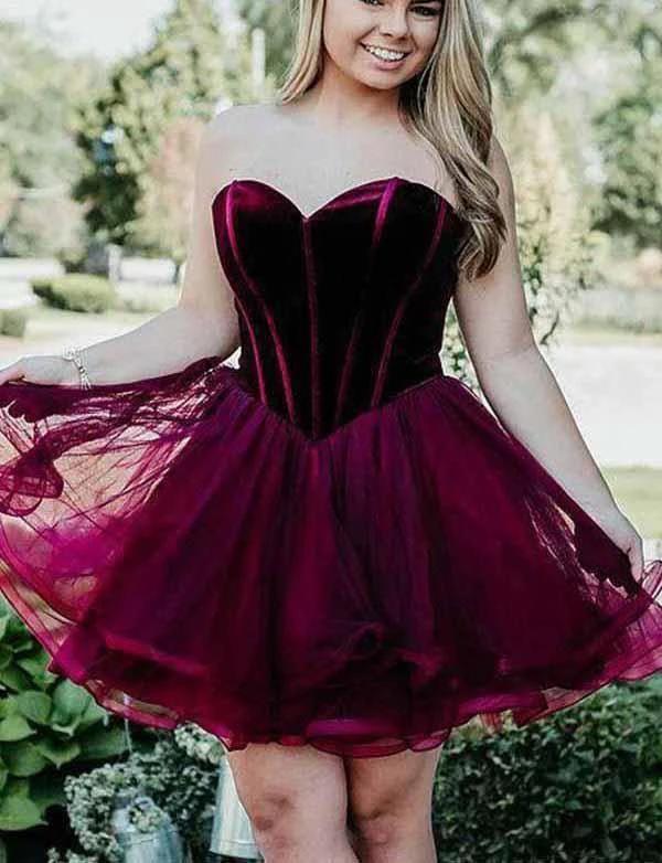 Stylish Short A-Line Sweetheart Lace-up Tulle Prom Dress by BIZTUNNEL