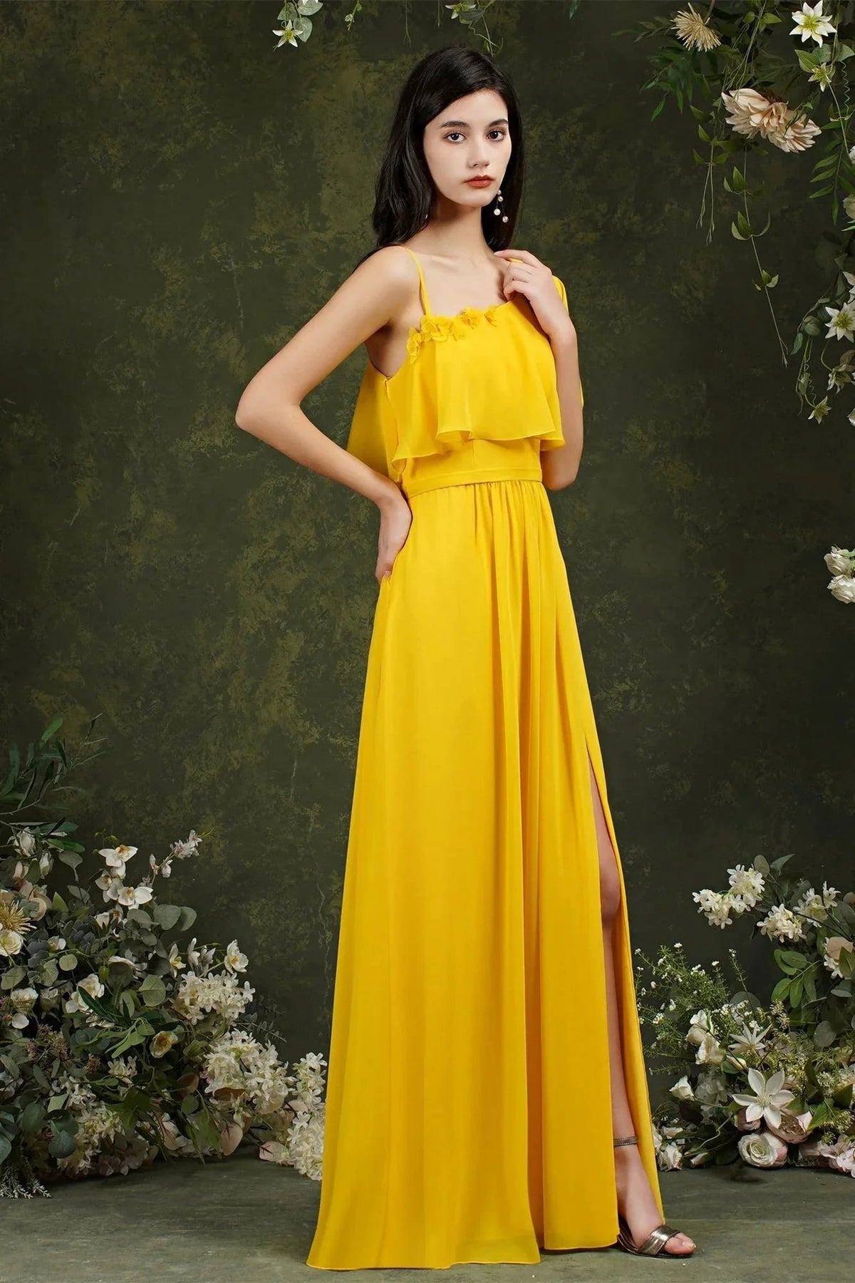 Stylish Split Front One-shoulder Tulle Aline Prom dress by misshow.com