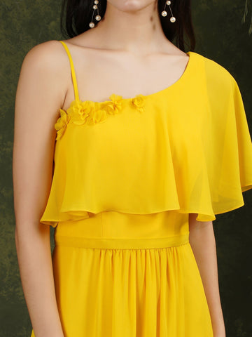 Stylish Split Front One-shoulder Tulle Aline Prom dress