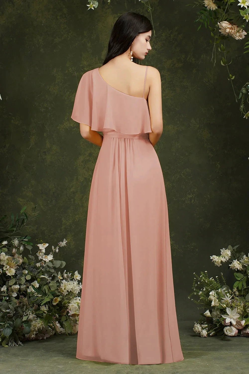Stylish Split Front One-shoulder Tulle Aline Prom dress by misshow.com