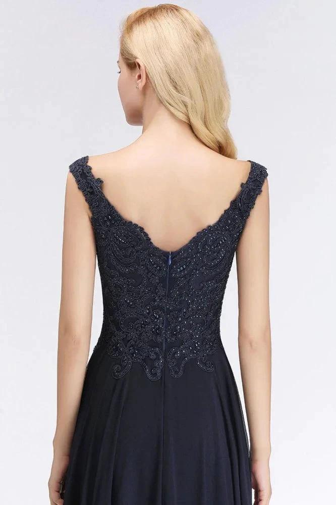 Stylish Straps Aline Beading Evening Maxi Dress Sleeveless V-Neck Wedding Guest Dress by misshow.com