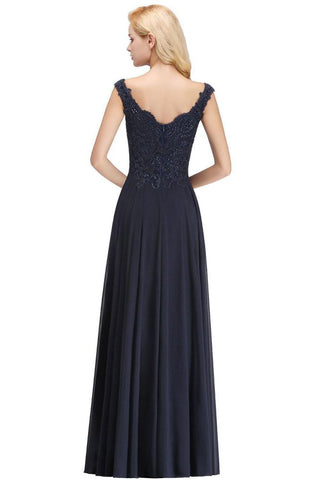 Stylish Straps Aline Beading Evening Maxi Dress Sleeveless V-Neck Wedding Guest Dress