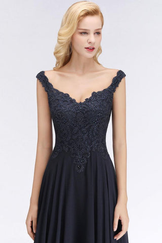 Stylish Straps Aline Beading Evening Maxi Dress Sleeveless V-Neck Wedding Guest Dress
