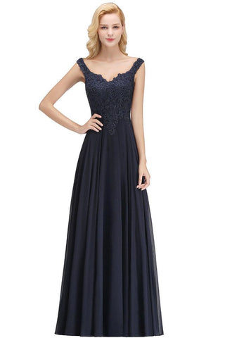 Stylish Straps Aline Beading Evening Maxi Dress Sleeveless V-Neck Wedding Guest Dress