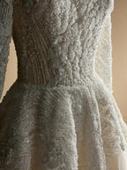 Luxury Sequin Pearl Long Sleeve Ball Gown Wedding Dress SW518