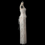 White Strapless Corset Lace Up Back Sheath Wedding Dress SW744