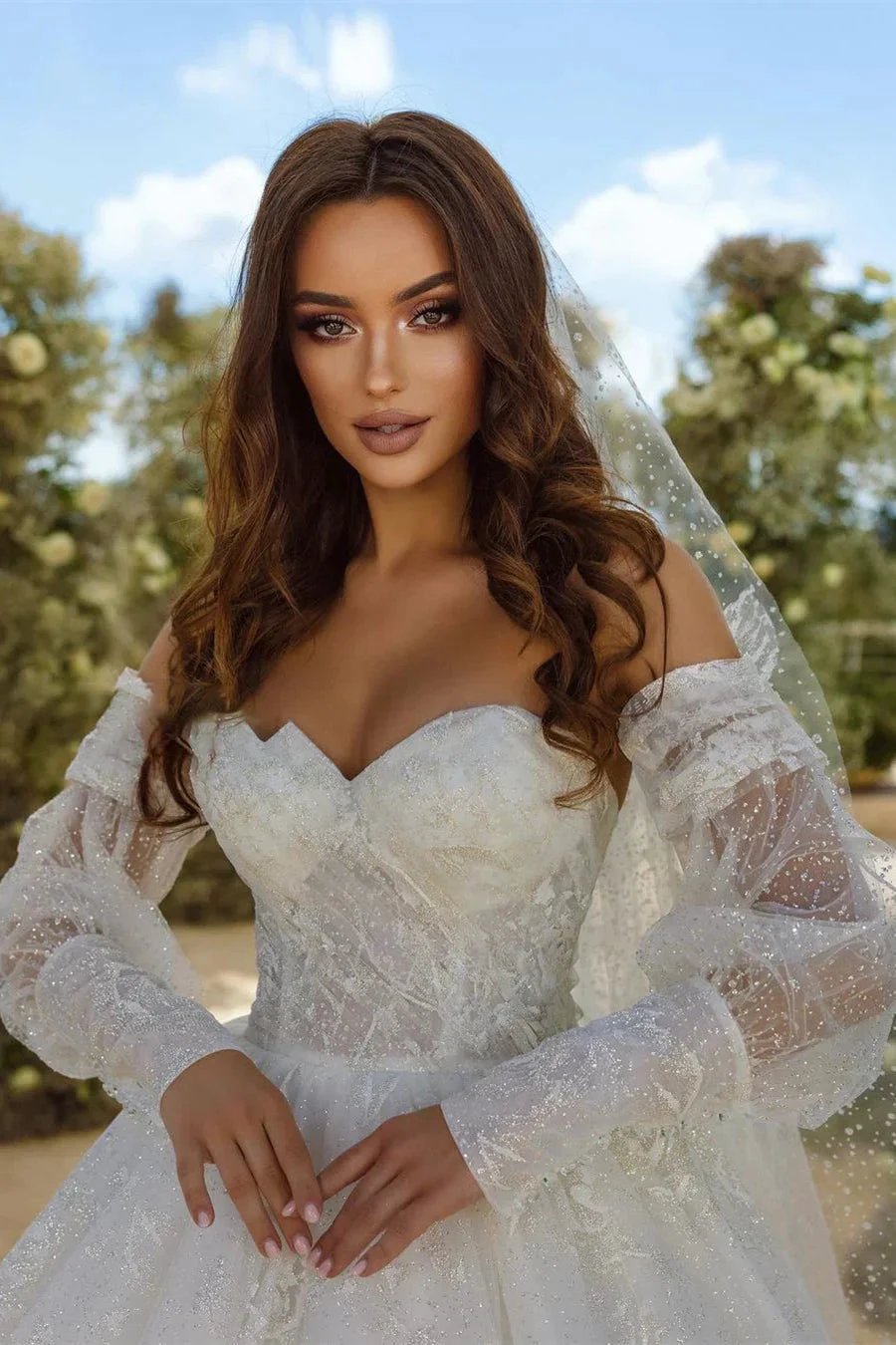 Sweetheart A-line Lace Wedding Dress With Sleeves by misshow.com