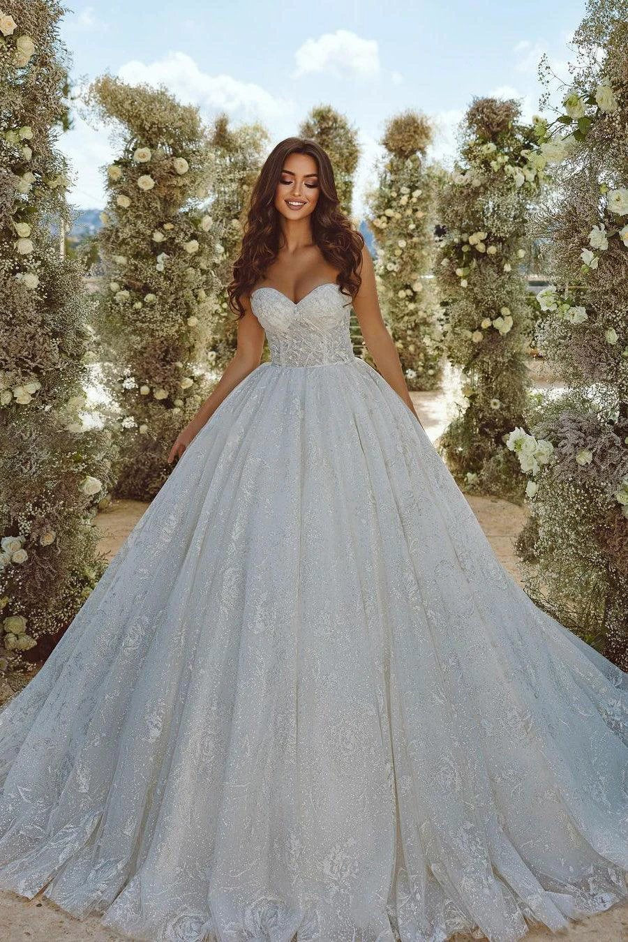 Sweetheart A-line Lace Wedding Dress With Sleeves by misshow.com