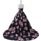 Sweetheart A Line Long Print Flower Evening Dresses by misshow.com