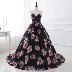 Sweetheart A Line Long Print Flower Evening Dresses by misshow.com