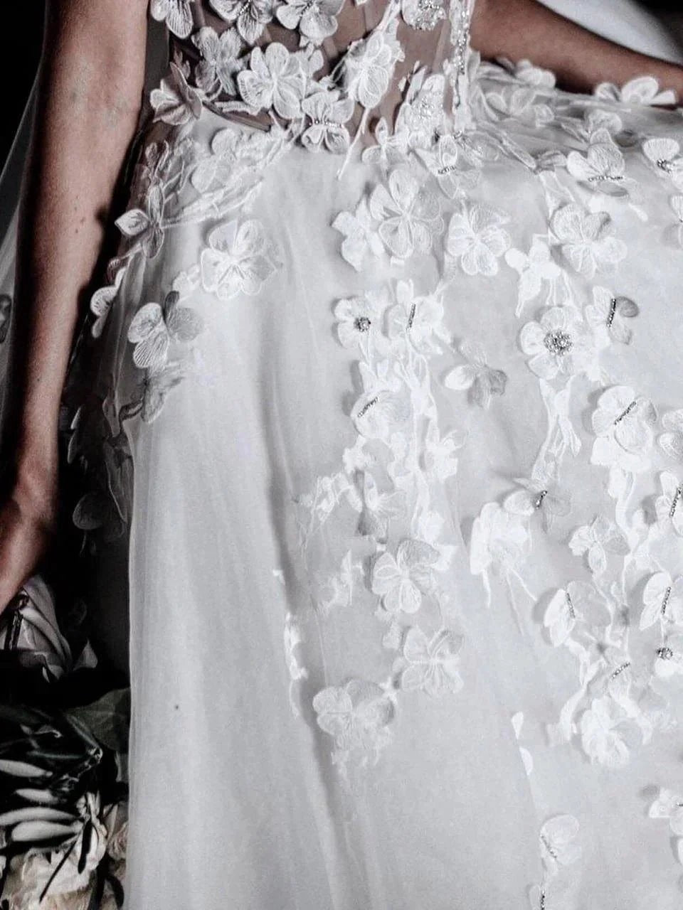 Sweetheart A-line Wedding Dresses Tulle Appliqued Gowns WD466 by pgmdress