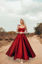 Sweetheart Ankle Length Red Straps A-line Prom Dress by misshow.com