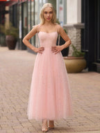 Sweetheart Neckline Starlit Cloar Maxi Length Tulle Prom Dress by Anne of Brittany