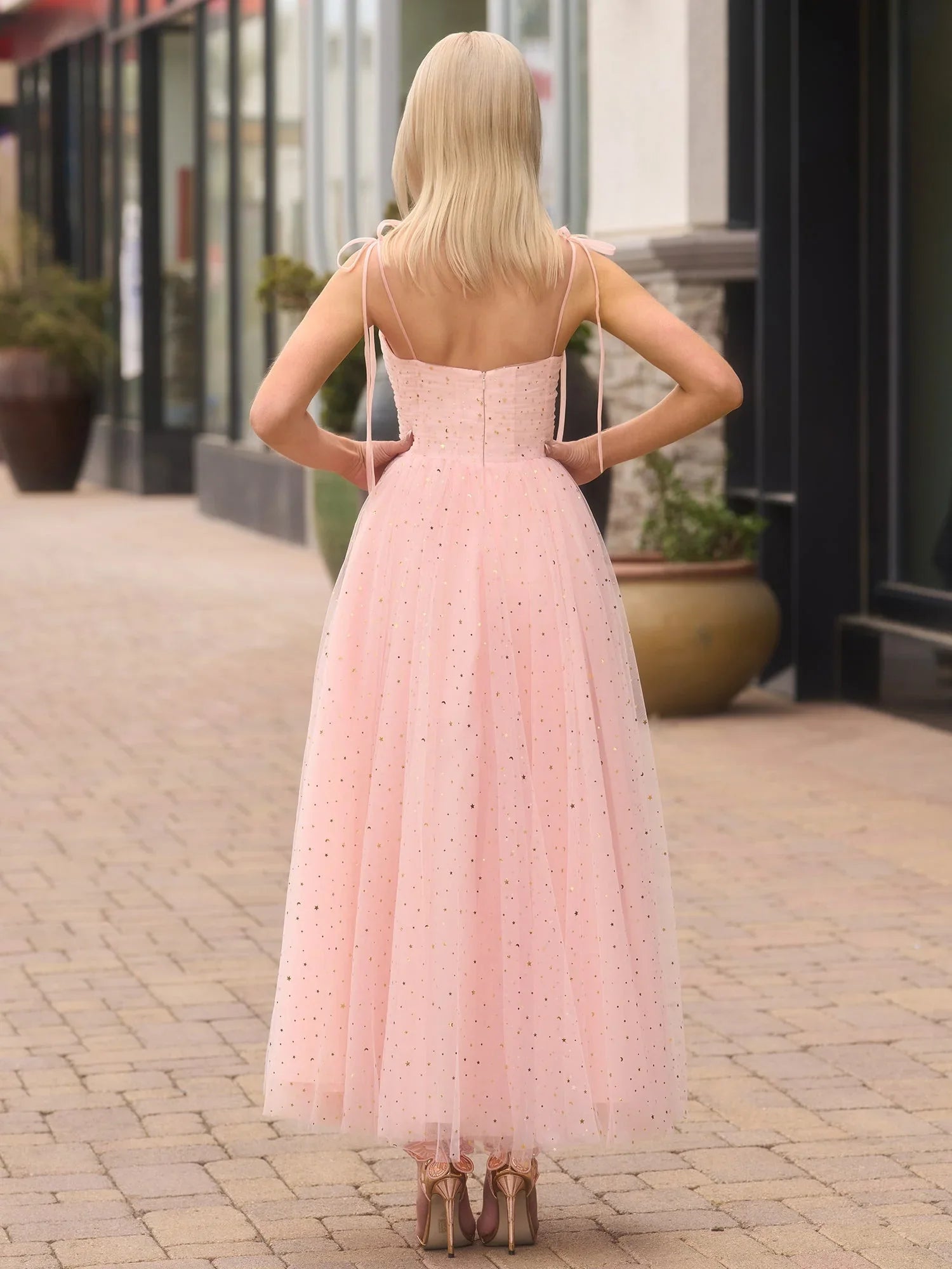 Sweetheart Neckline Starlit Cloar Maxi Length Tulle Prom Dress by Anne of Brittany