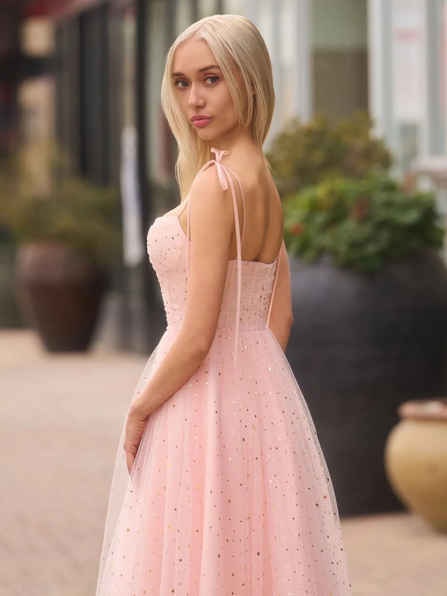 Sweetheart Neckline Starlit Cloar Maxi Length Tulle Prom Dress by Anne of Brittany