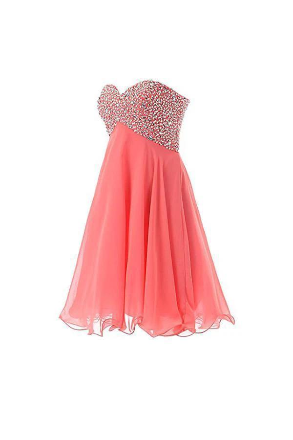 Sweetheart Beaded Prom Gown Short Homecoming Dress PG048 by pgmdress