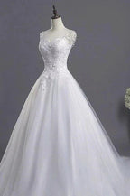sweetheart beading appliques Wedding Dress New Arrival tulle pleated Bridal Wears by misshow.com