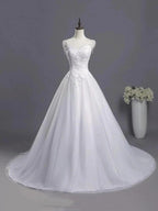 sweetheart beading appliques Wedding Dress New Arrival tulle pleated Bridal Wears by misshow.com
