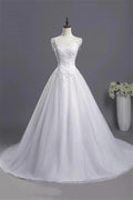 sweetheart beading appliques Wedding Dress New Arrival tulle pleated Bridal Wears by misshow.com