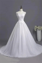 sweetheart beading appliques Wedding Dress New Arrival tulle pleated Bridal Wears by misshow.com